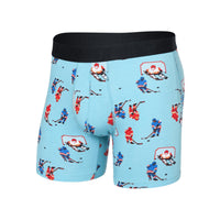 Saxx Droptemp Cooling Cotton Boxer Brief - Action On Ice/Blue