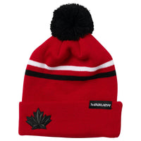 Tuque Rayée Avec Pompon De Bauer x Hockey Canada