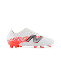 New Balance Furon Team JNR FG V8 Youth Soccer Cleats - White/Energy Red/Black