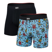 Saxx Vibe Xtra Super Soft Boxer Brief - 2-Pack - Beer Hockey/Black