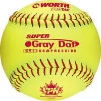 Balle De Balle Lente SPN Gris Dot 12 Po De Worth - Paquet De 12