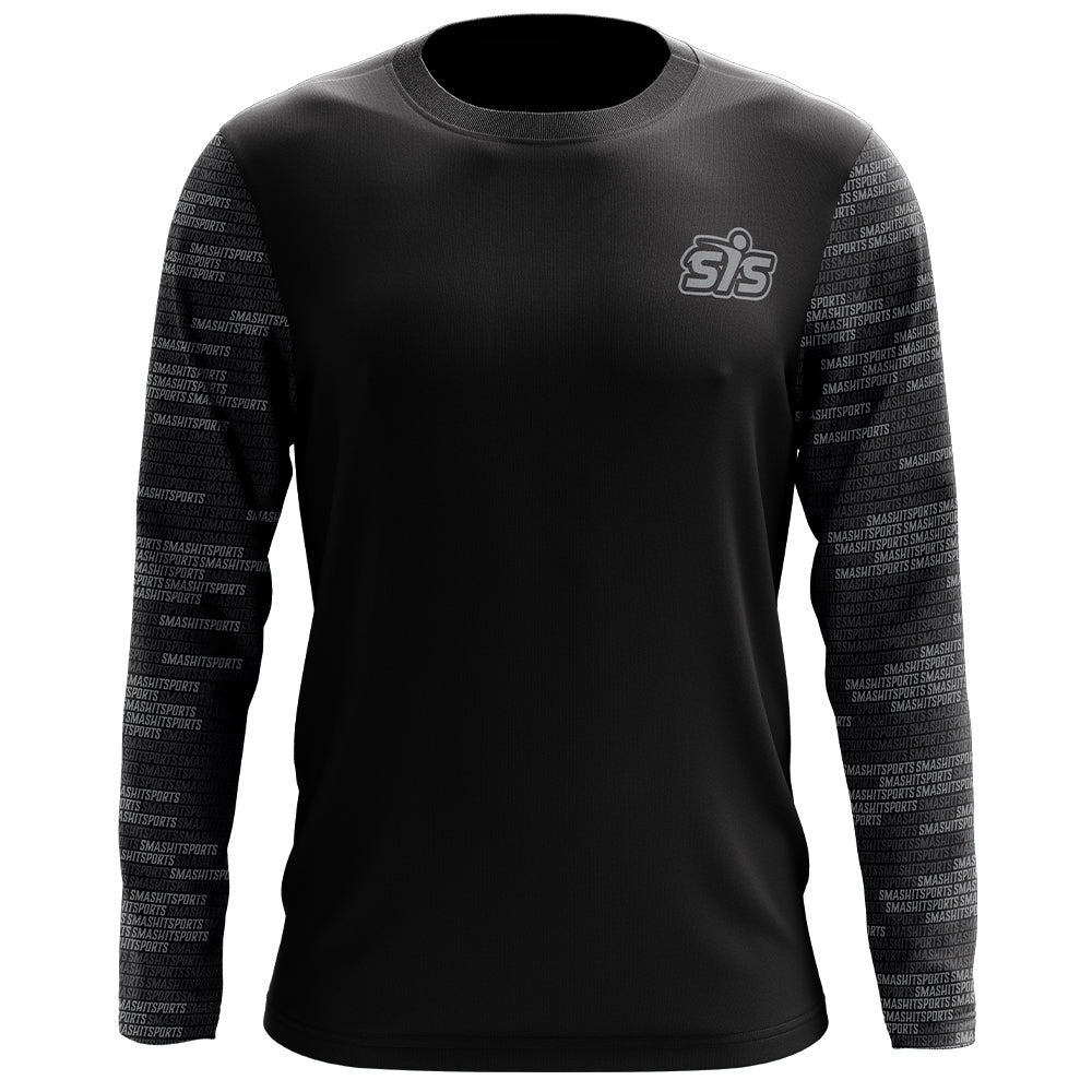 Kelly's Ultimate Sports, Smash It Sports Long Sleeve Shirt - Repeat Sleeve (Black/Grey)